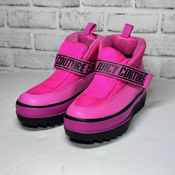 Juicy Couture Veronica Hot Pink Futuristic Festival Platform Boots Sz 6 - Flawed - Picture 6 of 14